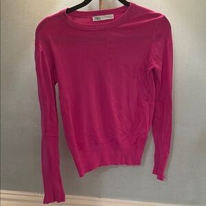 Zara Pink Fitted Sweater with Gold buttoned cuffs